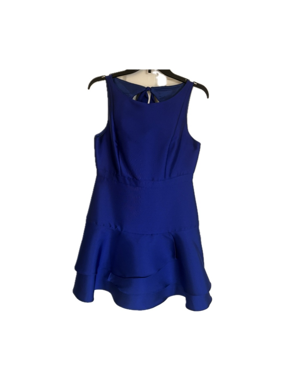 Adrianna Papell Royal Blue Textured Pique Tiered Mini Dress - Size 8P